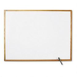 Quartet Manufacturing. Co. Standard Melamine Dry Erase Board, Solid Oak Frame, 48 x 36 (QRTS574)