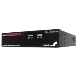 STARTECH.COM Startech.com 4-Port Enhanced Digital KVM Switch Over IP - 4 x 1, x 1 - 4 x HD-15 Keyboard/Mouse/Video - 1U - Rack-mountable