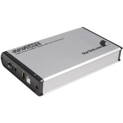 STARTECH.COM Startech.com Infosafe 3.5 USB 2.0 and Firewire 400 Enclosure - Storage Enclosure - 1 x 3.5 - 1/3H Internal Hot-swappable - Silver