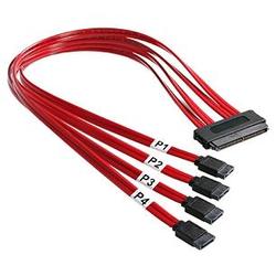 STARTECH.COM Startech.com SAS Host to SATA Cable - 1 x SFF-8484 - 4 x SATA - 19.69 - Red