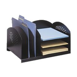 Safco Products Steel Desk Organizer, 16-1/8 x11-1/8 x8-1/8 , Black (SAF3167BL)