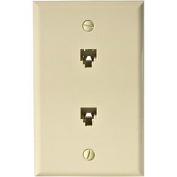 Steren 2 Socket Phone Faceplate - RJ-11 - Ivory