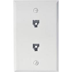 Steren 2 Socket Phone Faceplate - RJ-11 - White (301-214WH)