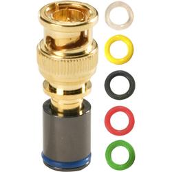 Steren Mini RG59 BNC Gold PermaSeal-II Compression Connector - A/V Connector - BNC