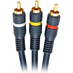 Steren Python Composite Video / Dual RCA Audio Cable - 3 x RCA - 3 x RCA - 25ft - Navy Blue