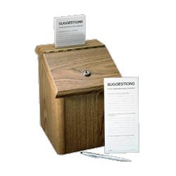 Lorell Suggestion Box, With Lock,7-3/4 x7-1/4 x9-3/4 , Medium Oak (LLR60152)