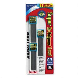 Pentel Of America Super Hi-Polymer .7mm Lead Refills, HB, 3 Tubes (90 Leads) per Pack (PENC27BPHB3K6)