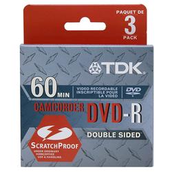 TDK 2x DVD-R Double Sided Media - 2.8GB - 3 Pack