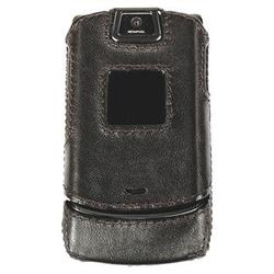 Technocel TECHNOCEL MV3RLS10 Leather Shield for Motorola RAZR V3 (Black)