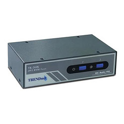 TRENDNET TRENDnet 2-Port High Quality DVI KVM Switch w/Audio - 2 x 1 - 2 x mini-DIN (PS/2) Mouse, 2 x DVI-I Monitor, 2 x mini-DIN (PS/2) Keyboard