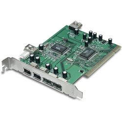 TRENDWARE INTERNATIONAL TRENDnet 6-Port USB 2.0/FireWire Combo PCI Adapter - 1 x 6-pin IEEE 1394a - FireWire 400 Internal, 2 x 6-pin IEEE 1394a - FireWire 400 External, 1 x Type A