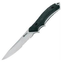 Boker Tactical Fixed Blade, Satin Blade, Comboedge, Leather Sheath