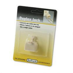 Softalk Sales Co. Telephone Duplex Jack, Ivory (SOF04425)