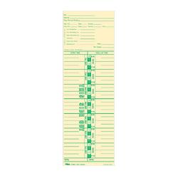 Tops Business Forms Time Cards,Num Days,Payroll Deductions,100/Pack,3-1/2 x10-1/2 (TOP12533)