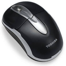 Toshiba Bluetooth Laser Mouse Silver/Black - Laser - Black