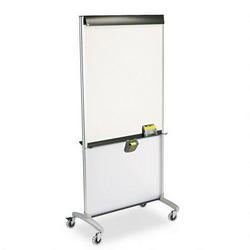 Quartet Manufacturing. Co. Total Erase® 3-In-1 Presentation Easel with Casters, Silver Metal Frame (QRT500TE)