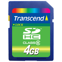 TRANSCEND INFORMATION Transcend 4GB SDHC Class 6 Secure Digital High Capacity Card