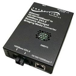 TRANSITION NETWORKS Transition Networks Copper to Fiber Media Converter - 1 x RJ-45 , 1 x SC Duplex , 1 x DB-9 - 10/100/1000Base-T, 1000Base-SX