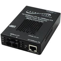 TRANSITION NETWORKS Transition Networks Just Convert-IT POE Stand-Alone Media Converter - 1 x RJ-45 , 1 x SC Duplex - 10/100Base-TX, 100Base-FX (J/POE-CF-01(SC)-NA)