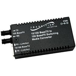 TRANSITION NETWORKS Transition Networks Mini POE Stand-Alone Media Converter - 1 x RJ-45 , 1 x ST Duplex - 10/100Base-TX, 100Base-FX