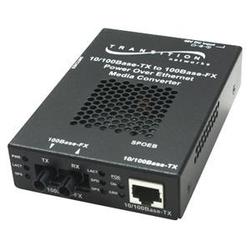 TRANSITION NETWORKS Transition Networks POE Twisted Pair to Fiber Media Converter - 1 x RJ-45 , 1 x SC - 10/100Base-TX, 100Base-FX (SPOEB1013-100)