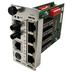 TRANSITION NETWORKS Transition Networks Point System Slide-In-Module Media Converter - 4 x RJ-48 , 1 x SC , 1 x mini-DIN , 1 x RJ-45 - T1/E1, 10/100Base-TX (C4TEF1029-110)