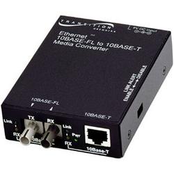 TRANSITION NETWORKS Transition Networks Twisted Pair to Fiber Media Converter - 1 x RJ-45 , 1 x ST Duplex - 10Base-T, 10Base-FL