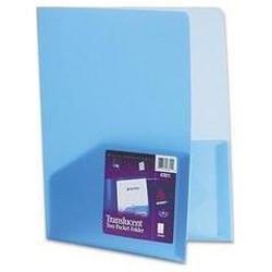 Avery-Dennison Translucent Two-Pocket Portfolio, 11 x 8-1/2, Blue (AVE47811)