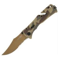 Sog Trident, Desert Camo Zytel Handle, Tan Blade, Comboedge