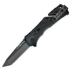 Sog Trident Folder, Zytel Handle, Tanto Point, Black Blade,plain