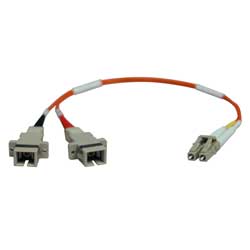 Tripp Lite Fiber Optic Duplex Multimode Adapter Cable (50/125 m) - 2 x LC Male to 2 x SC Female - 1ft