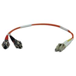 Tripp Lite Fiber Optic Duplex Multimode Adapter Cable (50/125 m) - 2 x LC Male to 2 x ST Female - 1ft