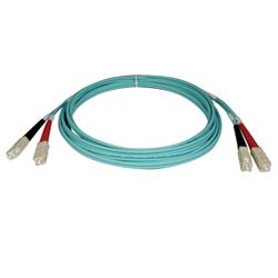 Tripp Lite Fiber Optic Duplex Patch Cable - 2 x SC - 2 x SC - 16.4ft - Aqua Blue