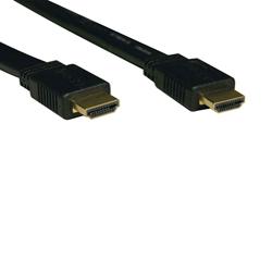 Tripp Lite Flat HDMI to HDMI Gold Digital Video Cable - 1 x HDMI - 1 x HDMI - 10ft - Black