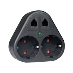 Tripp Lite ProtectIT DEU2TEL 2 Outlet Surge Suppressor - Receptacles: 2 x Schuko CEE 7 - 750J