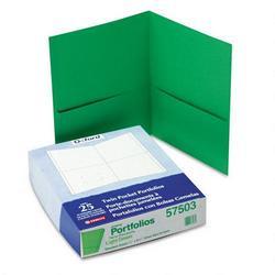 Esselte Pendaflex Corp. Twin Pocket Leatherette-Grained Portfolios, Light Green, 25/Box (ESS57503)