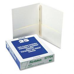 Esselte Pendaflex Corp. Twin Pocket Portfolios with Three Tang Fasteners, White, 25 per Box (ESS57704)