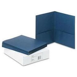 Avery-Dennison Two-Pocket Portfolios, Embossed Paper, 30-Sheet Capacity, Dark Blue, 25/Box (AVE47985)