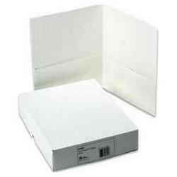 Avery-Dennison Two-Pocket Portfolios, Embossed Paper, 30-Sheet Capacity, White, 25/Box (AVE47991)