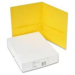 Avery-Dennison Two-Pocket Portfolios, Embossed Paper, 30-Sheet Capacity, Yellow, 25/Box (AVE47992)
