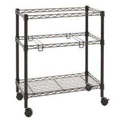 ALERA Two Tier Rolling File Cart, 24w x 14d x 21h, Black (ALEFW601424BL)