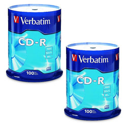 VERBATIM CORPORATION Two Verbatim CD-R x 100 Pack - 700 MB 52X - Storage Media - 2pk