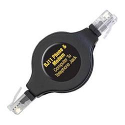 Ultra Phone / Modem Retractable Cable - 1 x RJ-11 - 1 x RJ-11 - 4.16ft