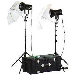 Smith Victor Ultra Quartz 2 Light Kit - consists of: 2- Q80 Floodlights, Umbrellas, Mounts, Light Stands, Lighting Guide, Bulbs, Wheeled Case - 1200 Total Watts