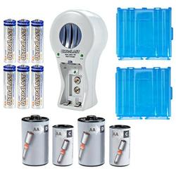 Ultralast UL-MULTICHK Multi-Use Rechargeable NiMH/NiCd Battery and Charger Value Pack