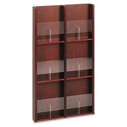 Buddy Products Up to 6-Pocket Wood Literature Display Wall Rack, Mahogany (BDY64216)