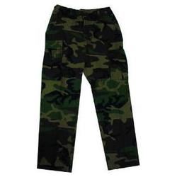 Bdu's Us Milspec Pants, Ripstop, Woodland Camo, Large