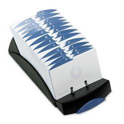 Eldon Office Products VIP® 500-Card Open Card File, 500 3 x 5 Cards, 24 A-Z Guides, Black Plastic (ROL67032)