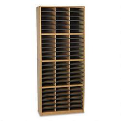 Safco Products Value Sorter® Literature Organizer, Steel/Fiberboard, 72 Compartment, Medium Oak (SAF7131MO)