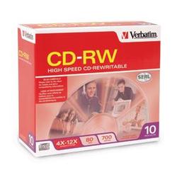 VERBATIM CORPORATION Verbatim 12x CD-RW Media - 700MB - 10 Pack